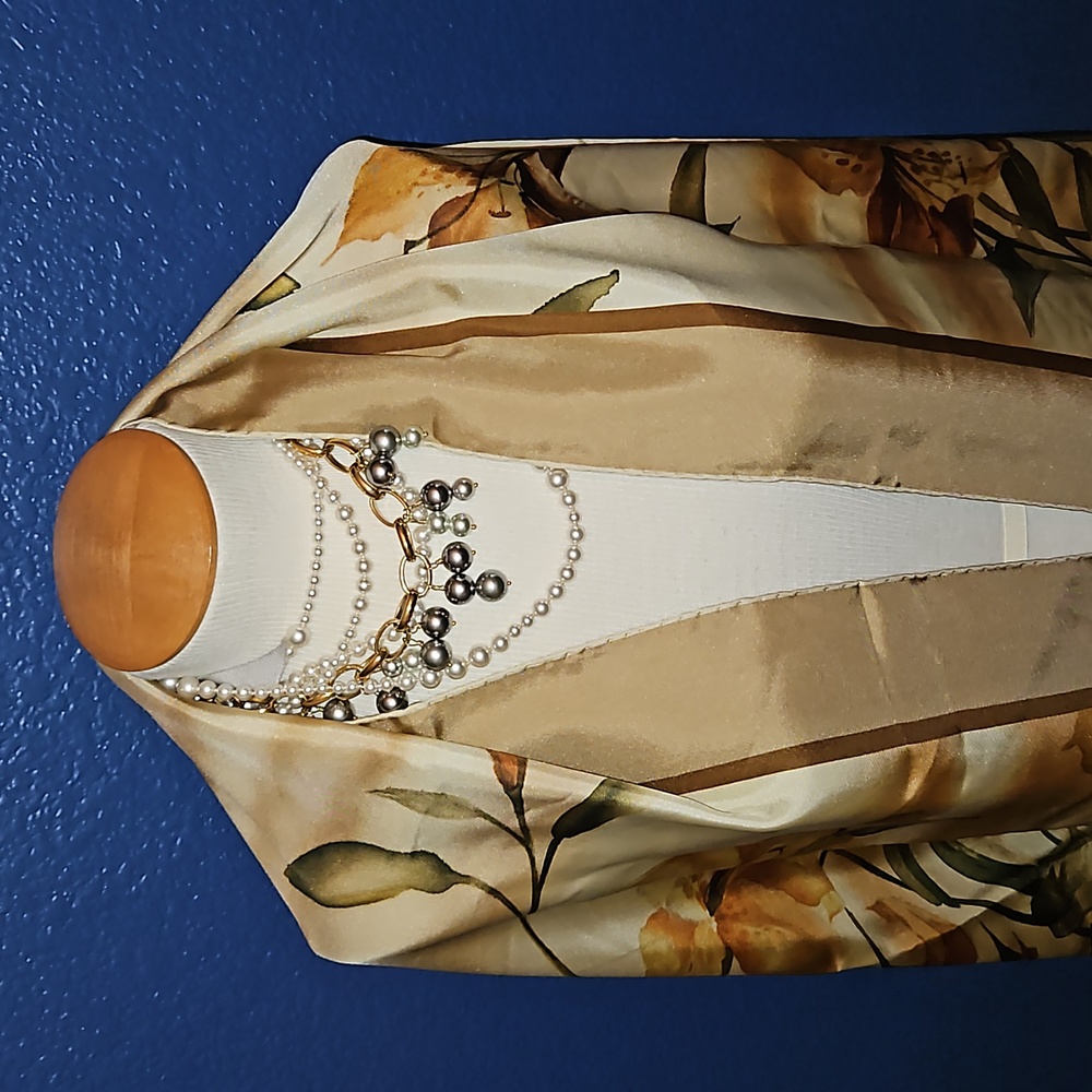 MASSIMO RAVINALE Firenze Large Silk Scarf Shawl 69"x25" 100% Silk